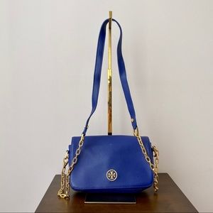 Tory Burch Blue Leather Shoulder Bag w Dust Bag